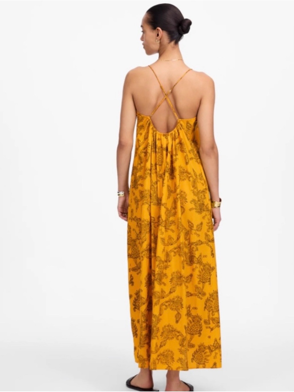 Madewell Paisley Maxi Dress with Crossed Back Straps